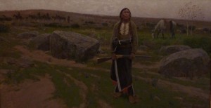 Indian woman at hunt